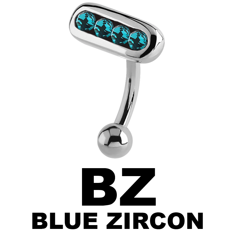 Surgical Steel Jewelled Eyebrow Bananabell Sopracciglio