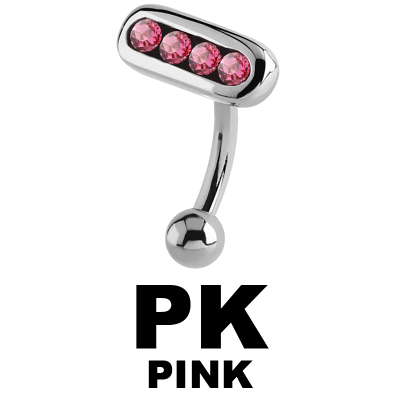 Surgical Steel Jewelled Eyebrow Bananabell Sopracciglio
