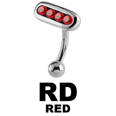 Surgical Steel Jewelled Eyebrow Bananabell Sopracciglio