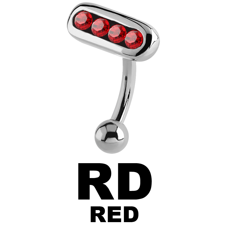 Surgical Steel Jewelled Eyebrow Bananabell Sopracciglio