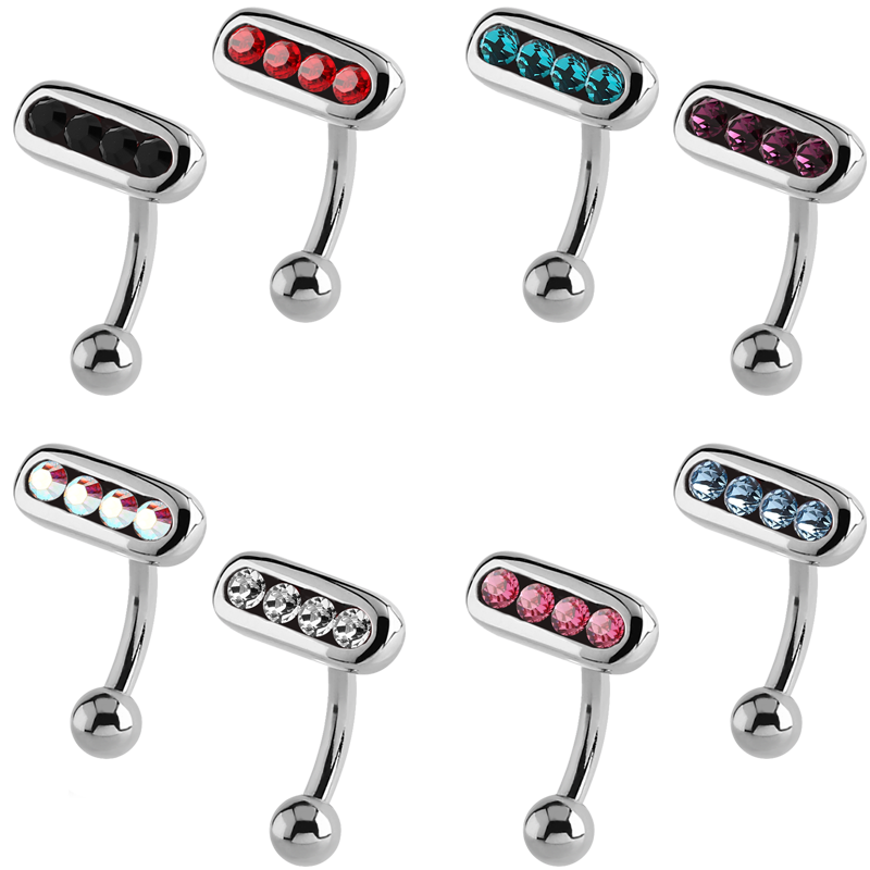 Surgical Steel Jewelled Eyebrow Bananabell Sopracciglio
