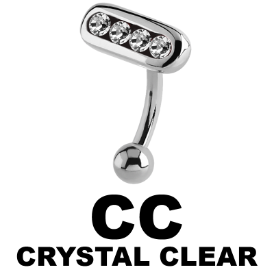 Surgical Steel Jewelled Eyebrow Bananabell Sopracciglio