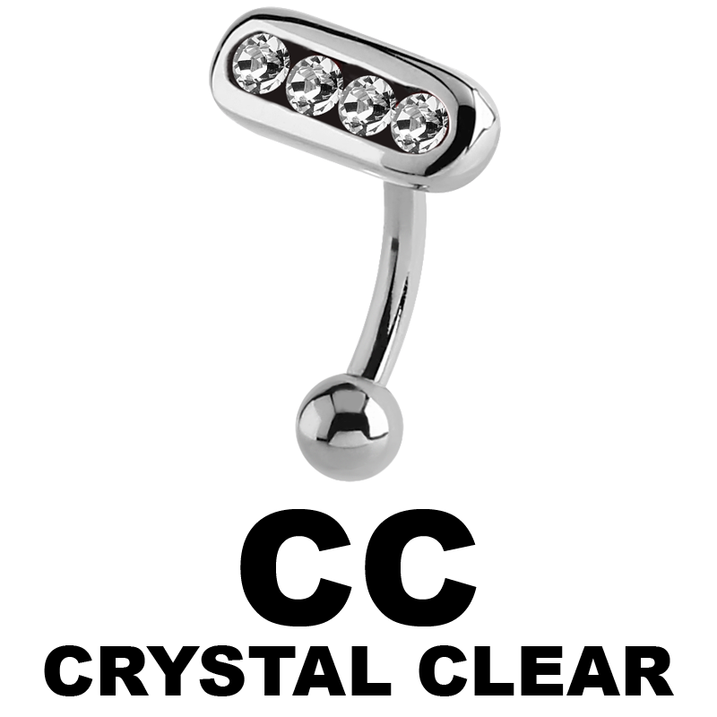 Surgical Steel Jewelled Eyebrow Bananabell Sopracciglio
