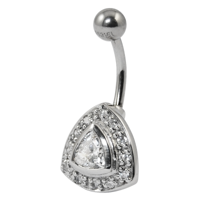 Trillion Cut Swarovski Steel Bananabell Ombelico