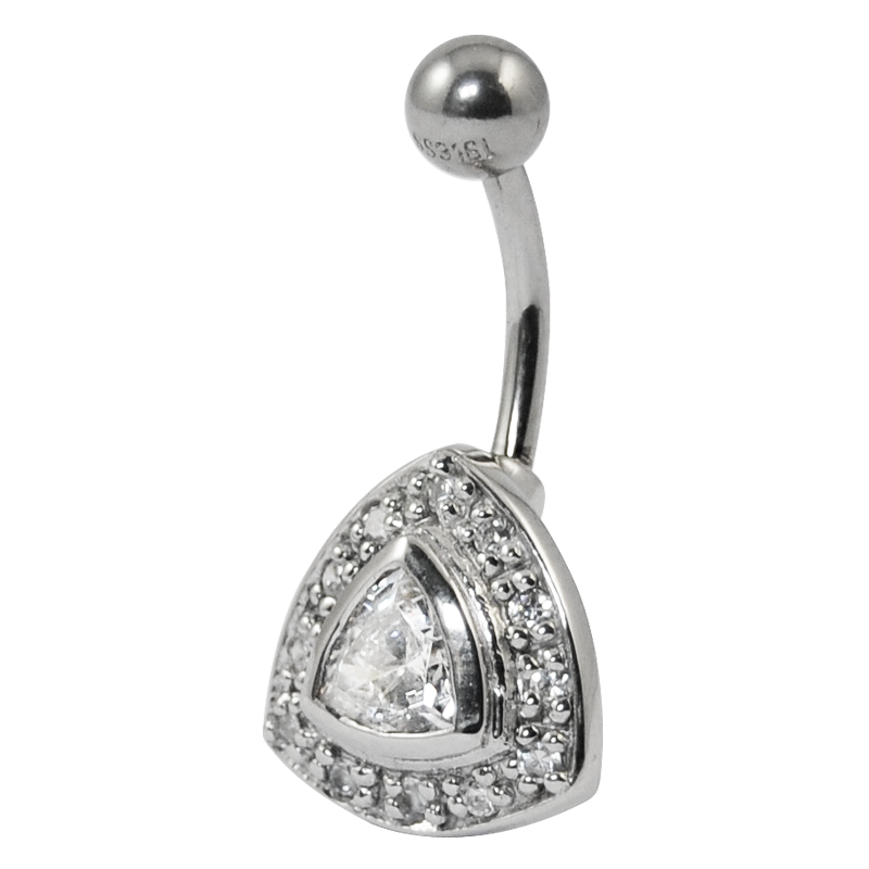 Trillion Cut Swarovski Steel Bananabell Ombelico