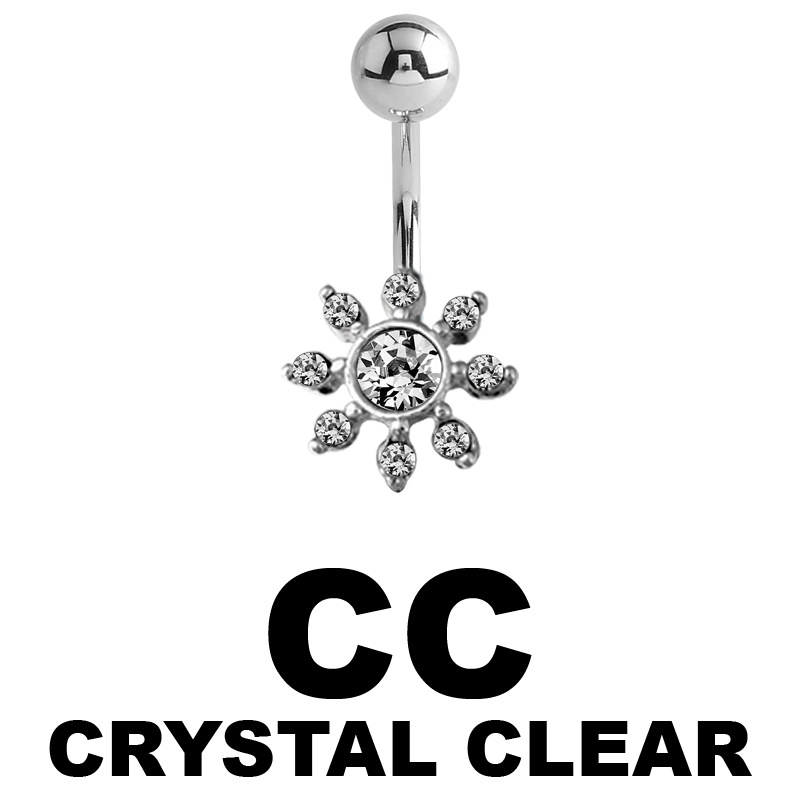 Bananabell Silver Ornament with Swarovski - Flower Ombelico