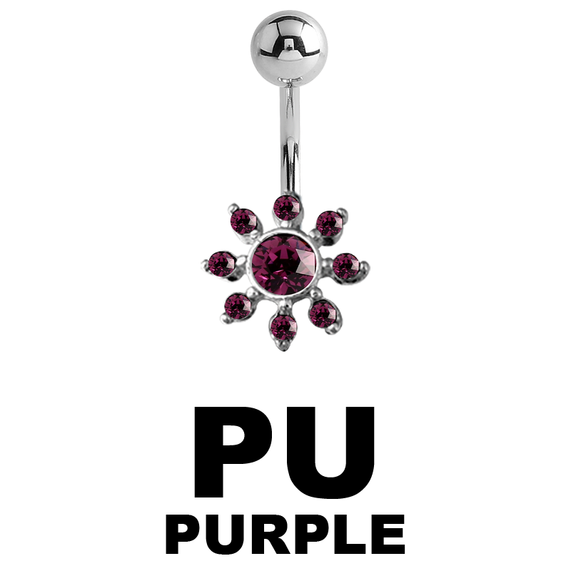 Bananabell Silver Ornament with Swarovski - Flower Ombelico