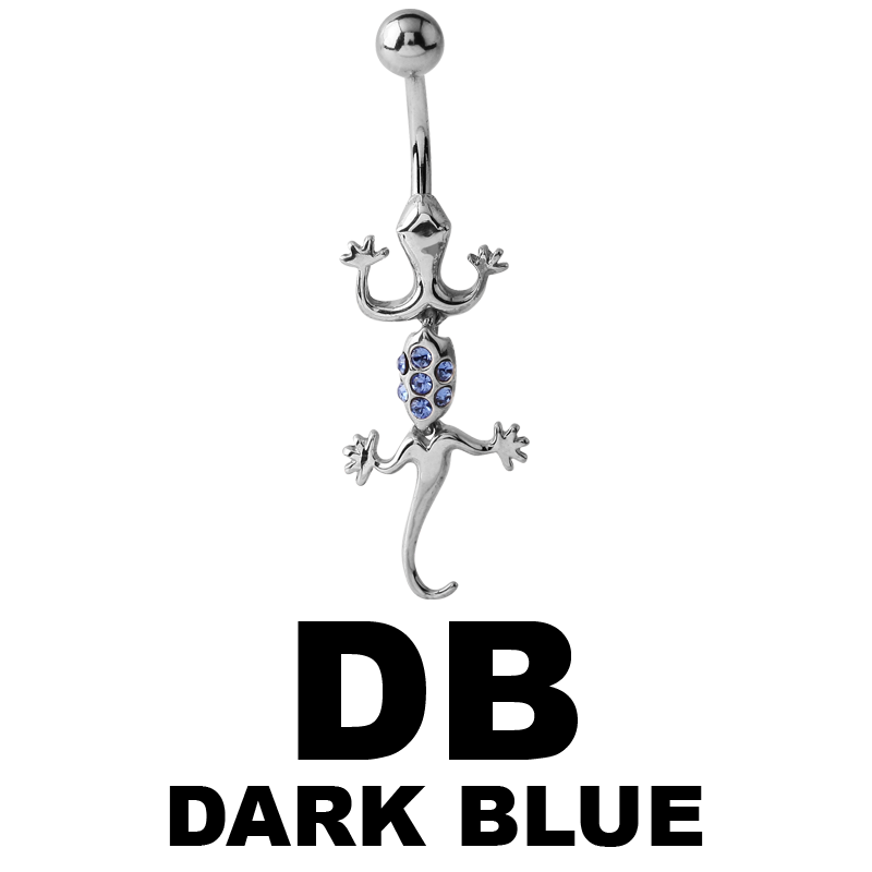 Bananabell Silver Ornament with Swarovski - Lizard Ombelico