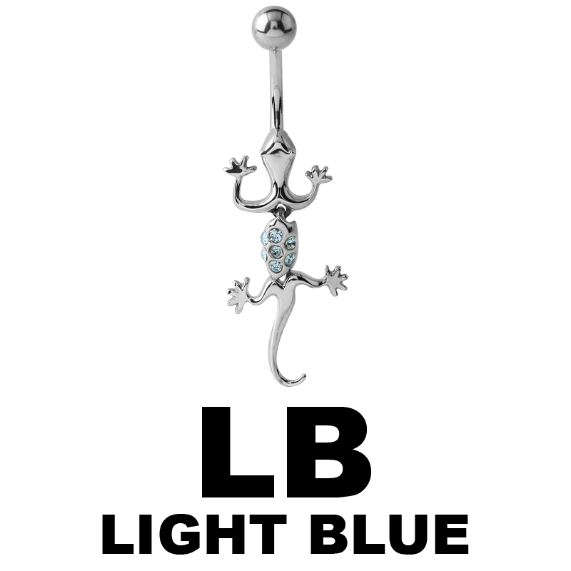 Bananabell Silver Ornament with Swarovski - Lizard Ombelico