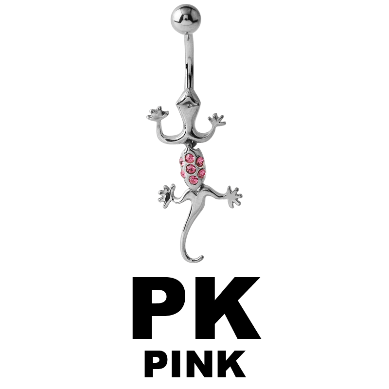 Bananabell Silver Ornament with Swarovski - Lizard Ombelico