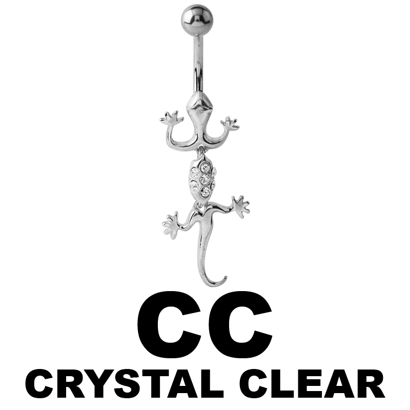 Bananabell Silver Ornament with Swarovski - Lizard Ombelico