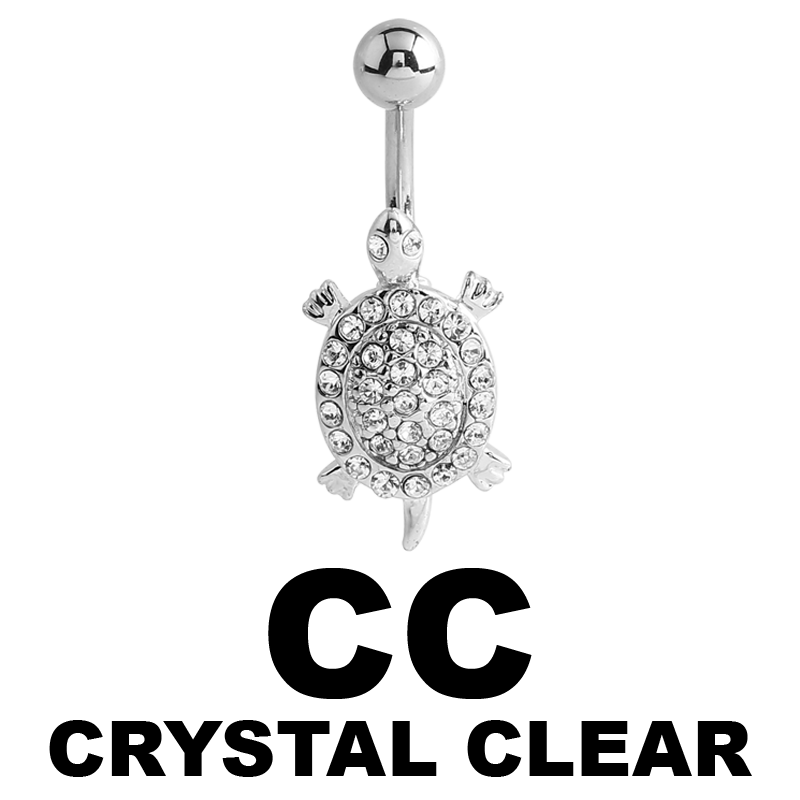 Bananabell Silver Ornament with Swarovski - Turtle Ombelico