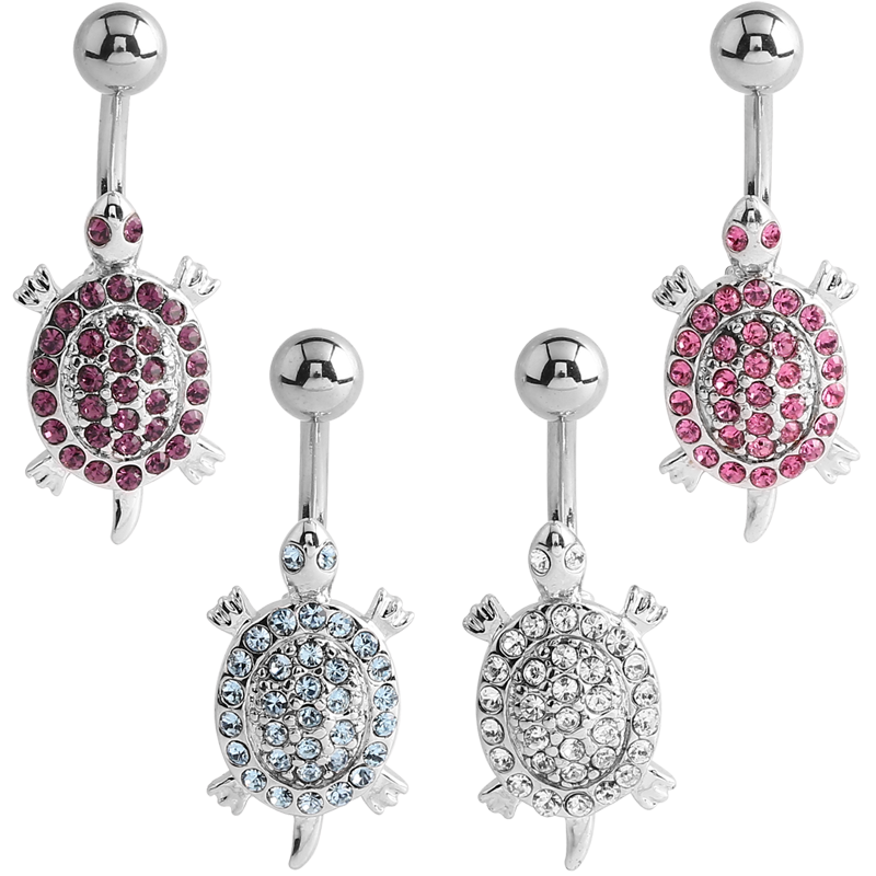 Bananabell Silver Ornament with Swarovski - Turtle Ombelico