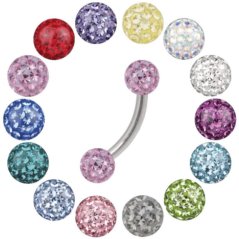 Titanium Bananabell with Crystal Ball Orecchio