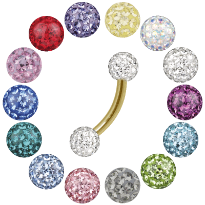 Titan Gold Pvd Sealed Jewelled Bananabell Sopracciglio