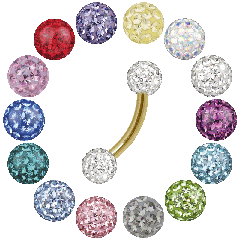 Titan Gold Pvd Sealed Jewelled Bananabell Sopracciglio