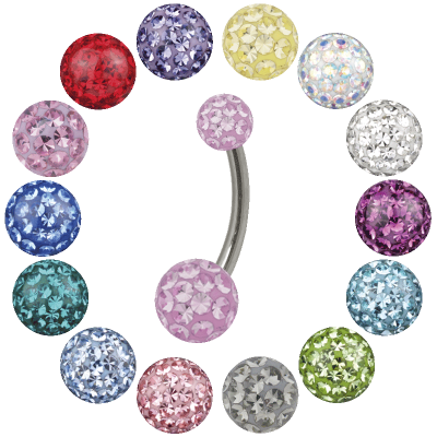 Titanium Bananabell with Crystal Ball Navel