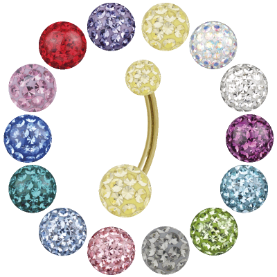 Titan Gold Pvs Sealed Multi Jewelled Bananabell Ombelico