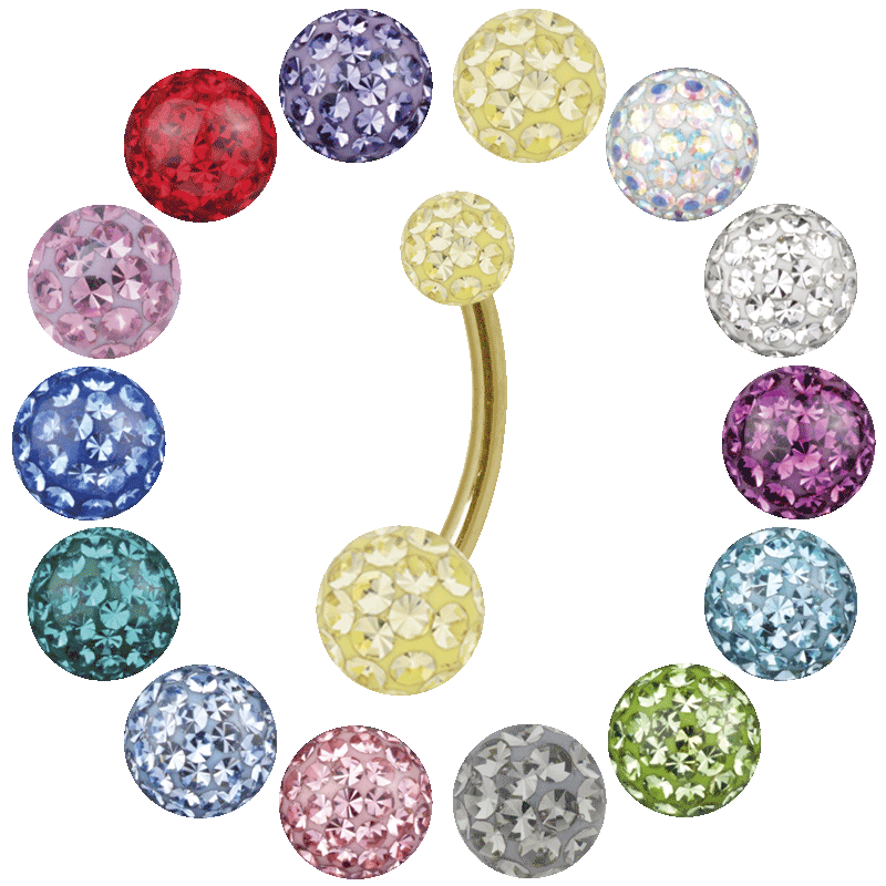 Titan Gold Pvs Sealed Multi Jewelled Bananabell Ombelico