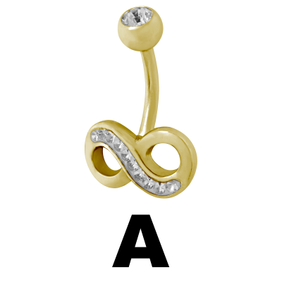 Gloss Finish Infinity Gold Steel Bananabell Ombelico