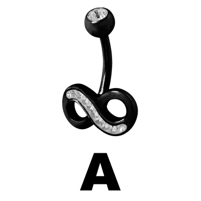 Gloss Finish Infinity Black Steel Bananabell Ombelico