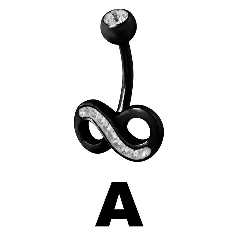 Gloss Finish Infinity Black Steel Bananabell Ombelico