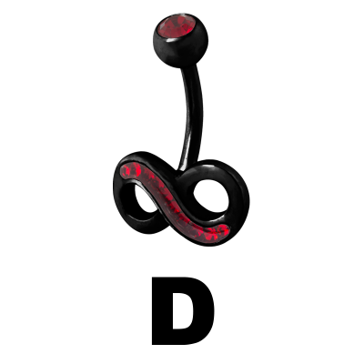 Gloss Finish Infinity Black Steel Bananabell Ombelico