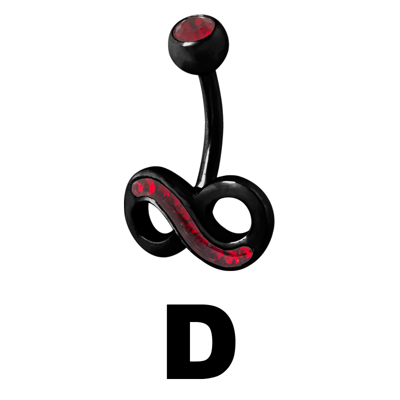 Gloss Finish Infinity Black Steel Bananabell Ombelico