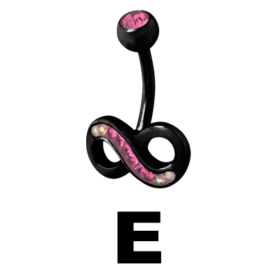 Gloss Finish Infinity Black Steel Bananabell Ombelico