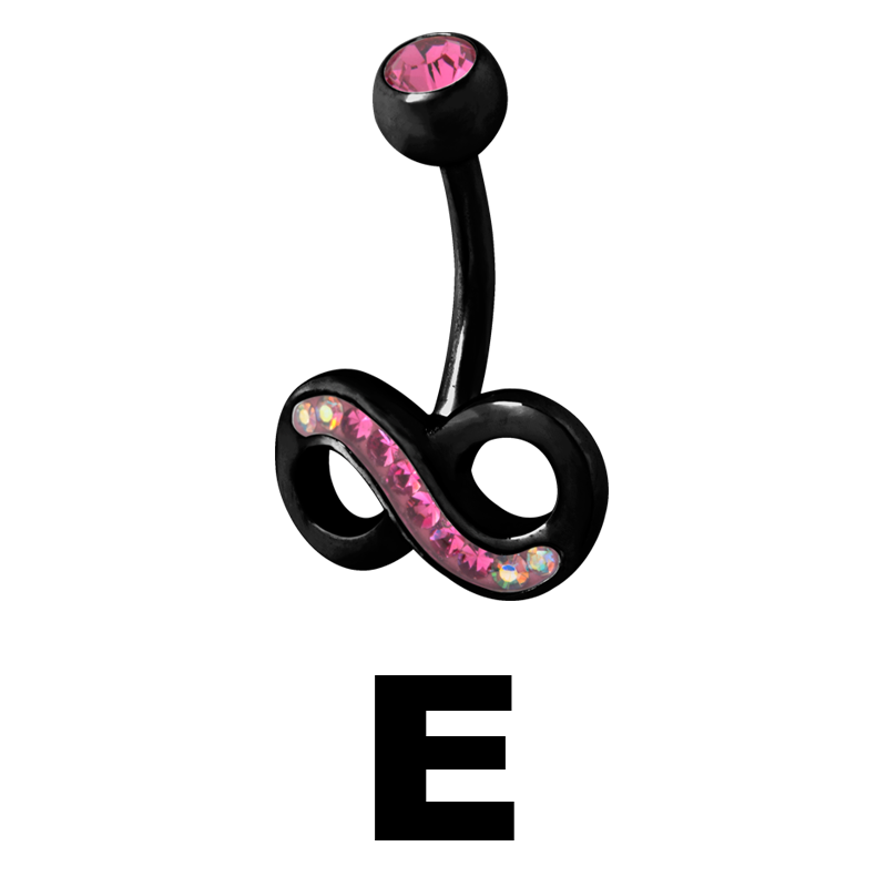 Gloss Finish Infinity Black Steel Bananabell Ombelico