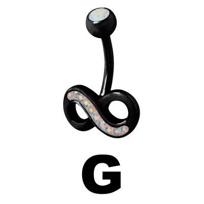 Gloss Finish Infinity Black Steel Bananabell Ombelico