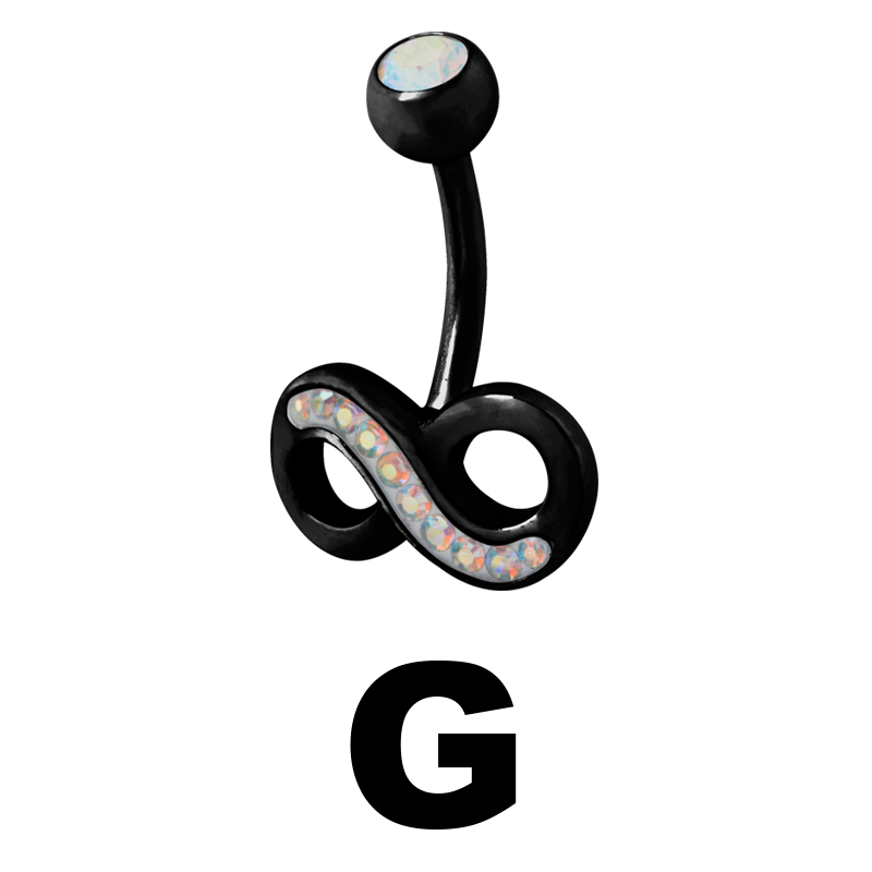 Gloss Finish Infinity Black Steel Bananabell Ombelico