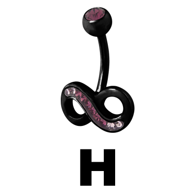 Gloss Finish Infinity Black Steel Bananabell Ombelico