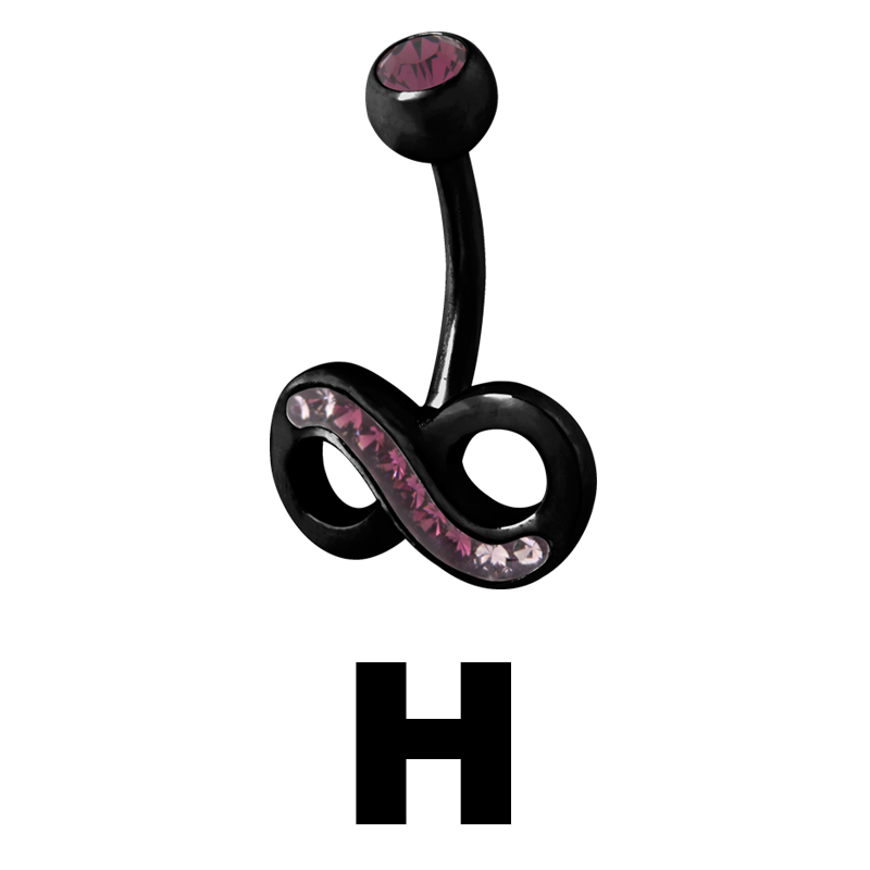 Gloss Finish Infinity Black Steel Bananabell Ombelico