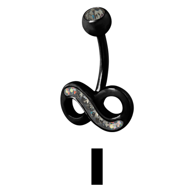 Gloss Finish Infinity Black Steel Bananabell Ombelico
