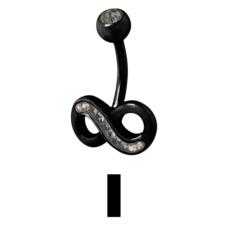 Gloss Finish Infinity Black Steel Bananabell Ombelico