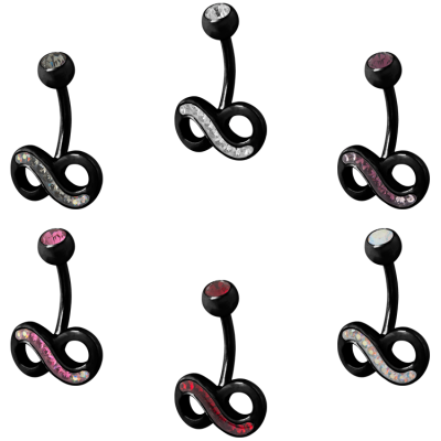 Gloss Finish Infinity Black Steel Bananabell Ombelico