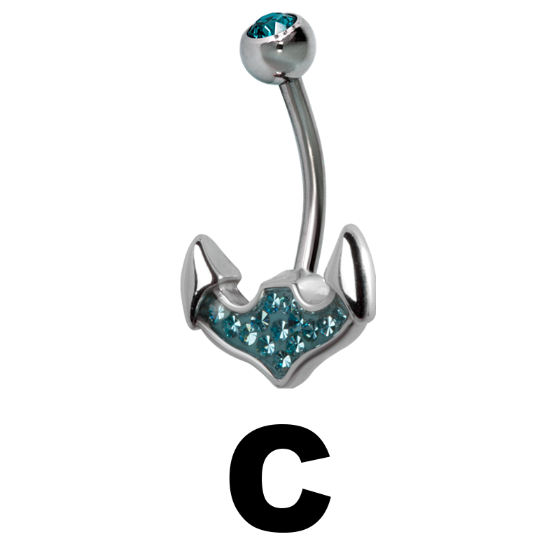 Gloss Finish Anchor Surgical Steel Banananell Navel