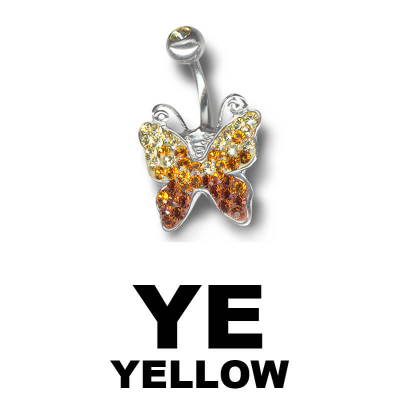 Crystal Butterfly Titanium Bananabell Ombelico