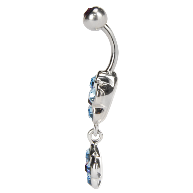 Crystal Double Flower Titanium Bananabell Ombelico