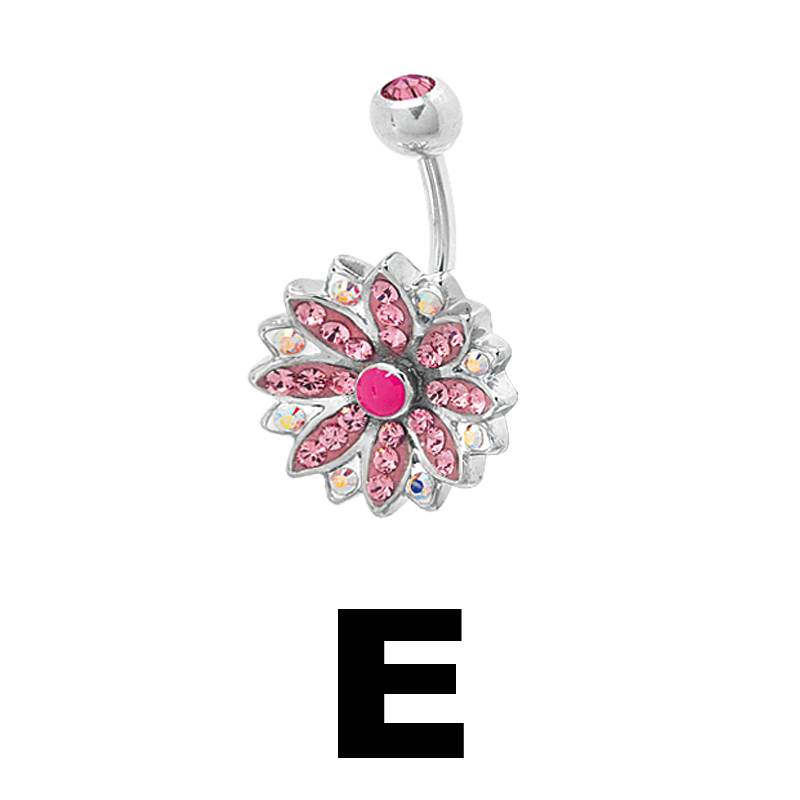 Gloss Finish Coneflower Surgical Steel Banananell Ombelico