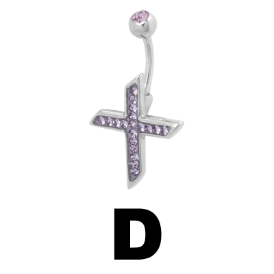 Gloss Finish Cross Surgical Steel Bananabell Ombelico