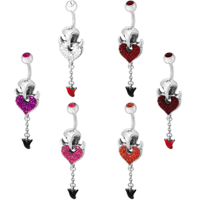 Gloss Finish Devilheart Zipper Surgical Steel Bananabell Ombelico