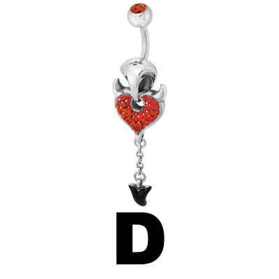 Gloss Finish Devilheart Zipper Surgical Steel Bananabell Ombelico