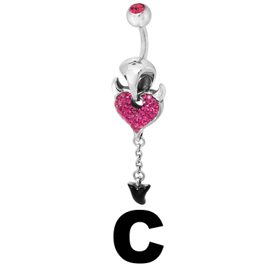 Gloss Finish Devilheart Zipper Surgical Steel Bananabell Ombelico