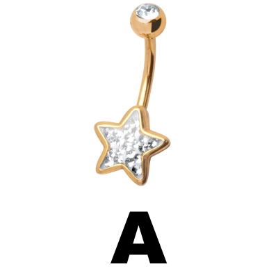 Gloss Finish Star Gold Steel Bananabell Ombelico