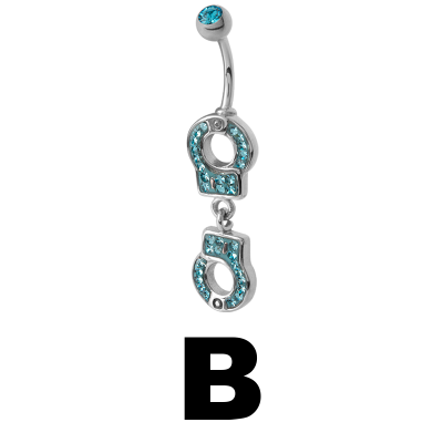 Gloss Finish Handcuffs Surgical Steel Bananabell Ombelico