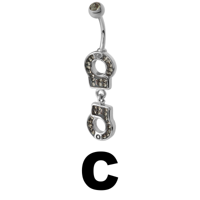 Gloss Finish Handcuffs Surgical Steel Bananabell Ombelico