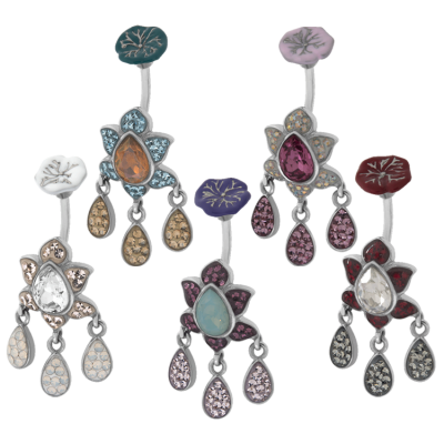 Gloss Finish Lotus Drop Surgical Steel Bananabell Ombelico