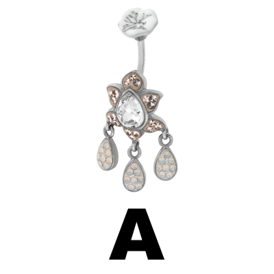 Gloss Finish Lotus Drop Surgical Steel Bananabell Ombelico